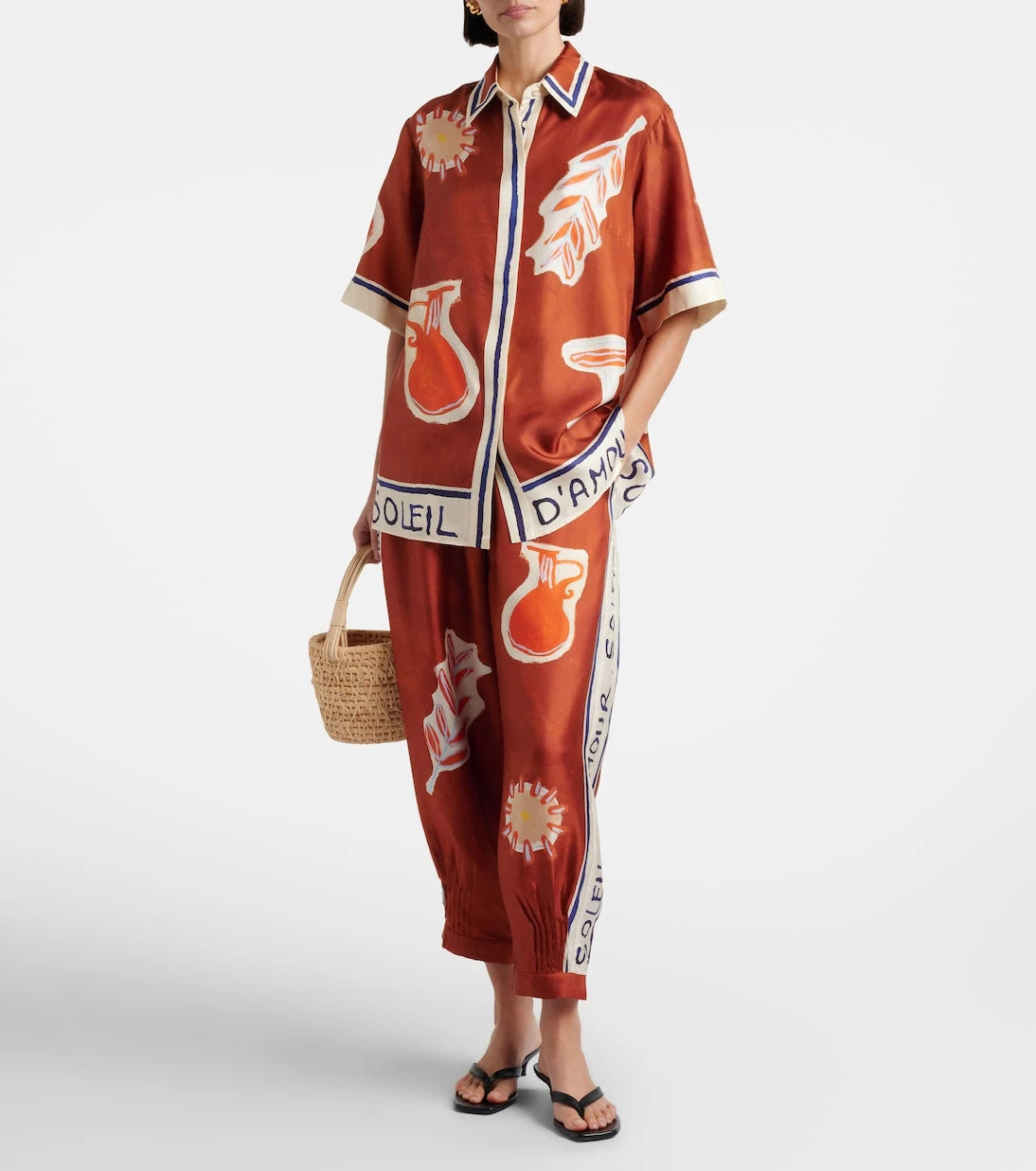 Alémais - x LRNCE Soleil D'Amour printed silk shirt