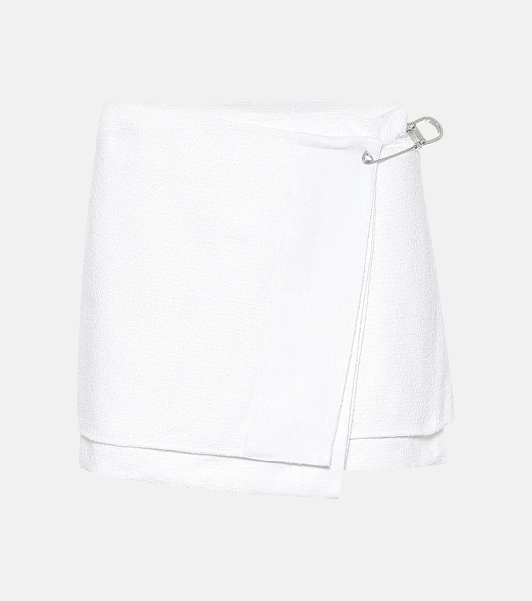 Prada - Cotton-blend tweed wrap miniskirt