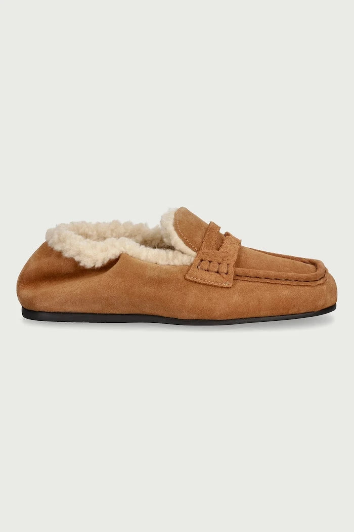 Kadın süet mokasen Penny Loafer