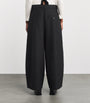 ME+EM Black Pleated Wide-Leg Trousers