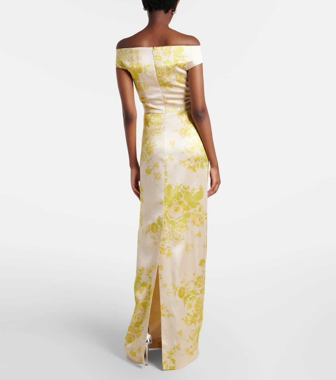 Erdem - Floral off-shoulder duchess satin gown