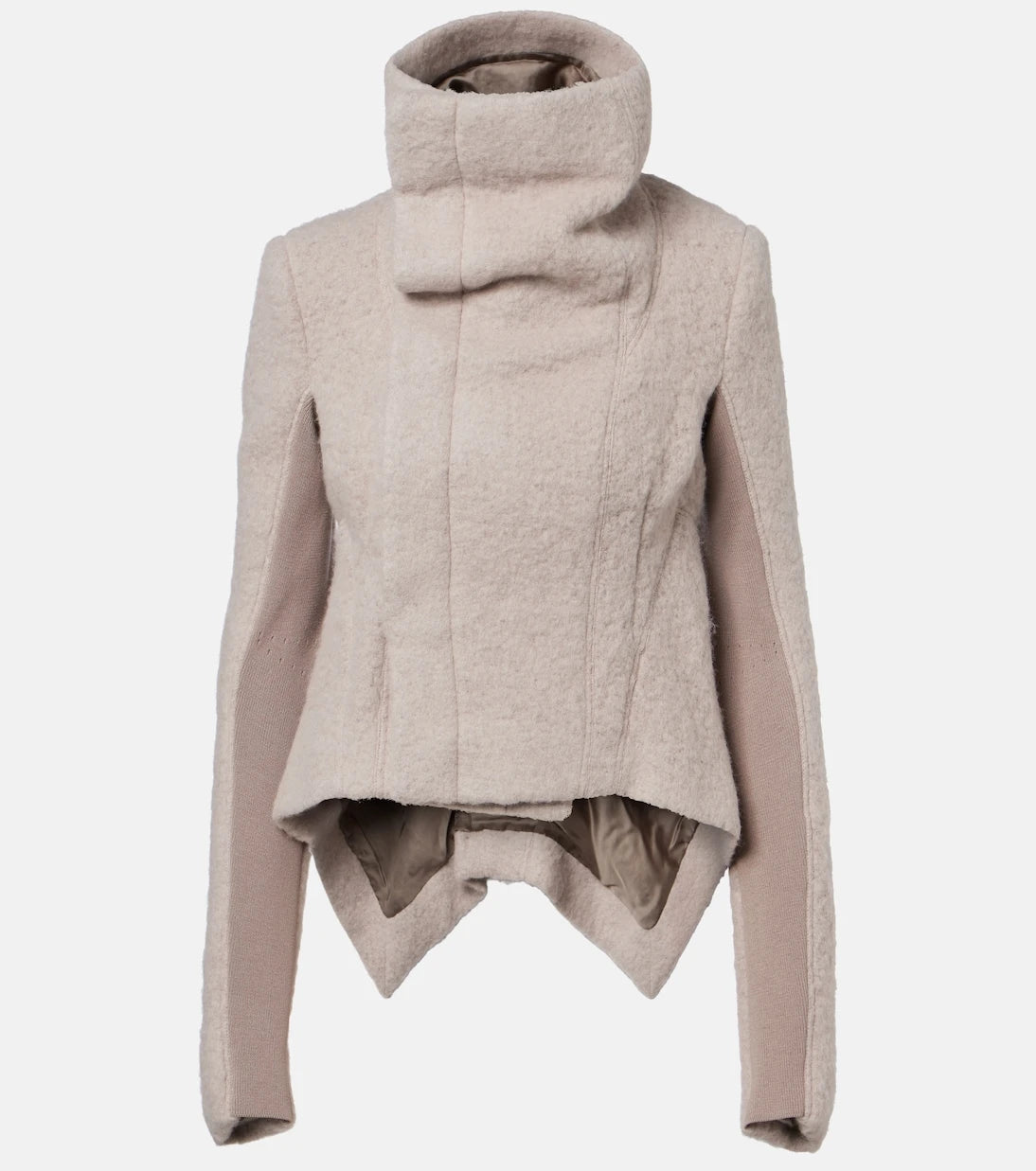 Rick Owens - Asymmetric alpaca and wool-blend jacket