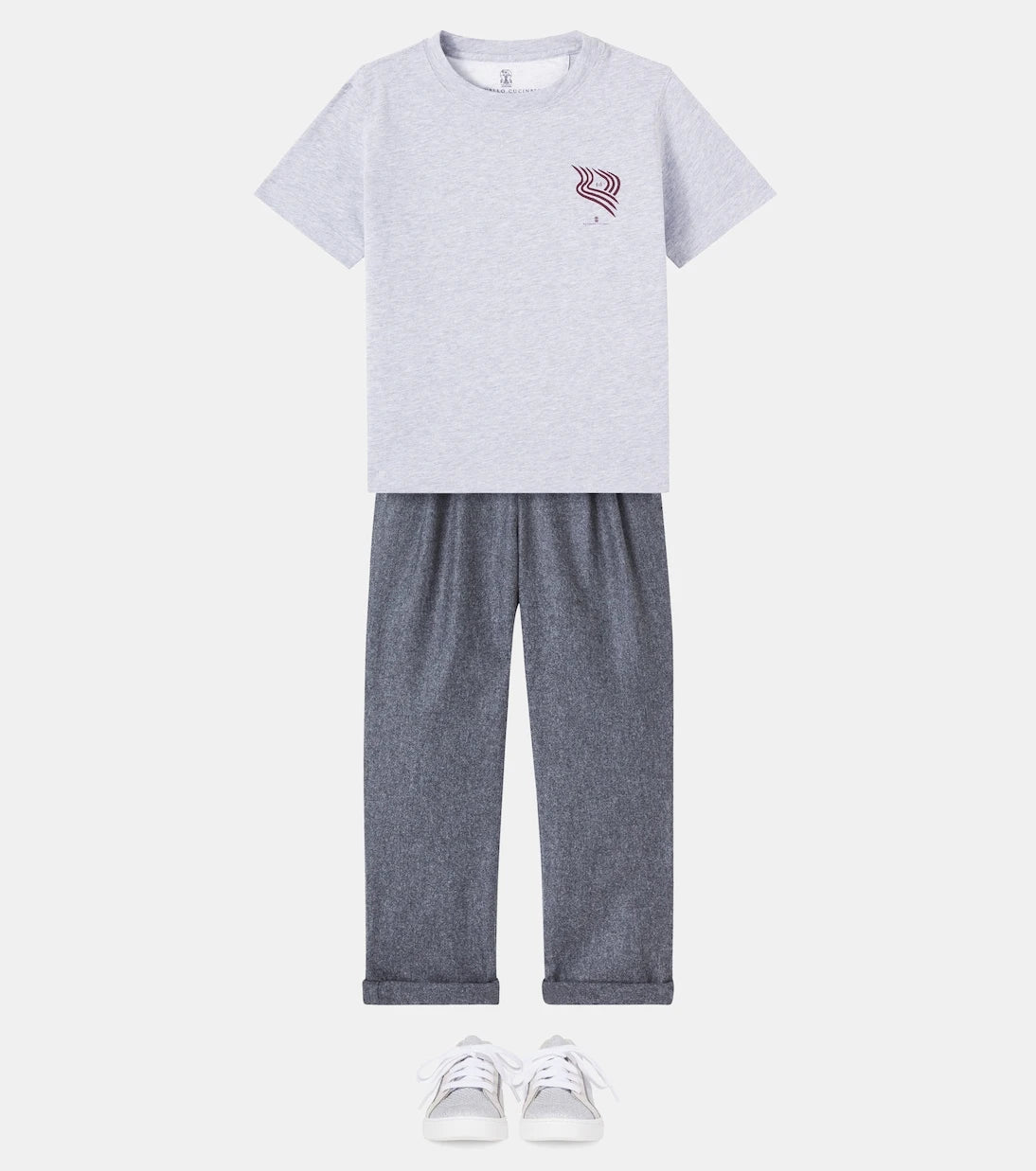 Brunello Cucinelli Kids - بنطال مستقيم من الصوف البكر