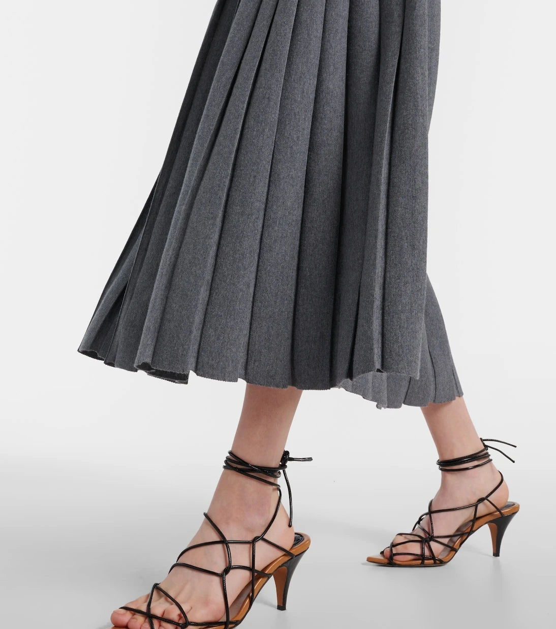 Khaite - Elio pleated wool midi dress