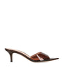 Gianvito Rossi Brown Glass Vernice Heeled Mules 55