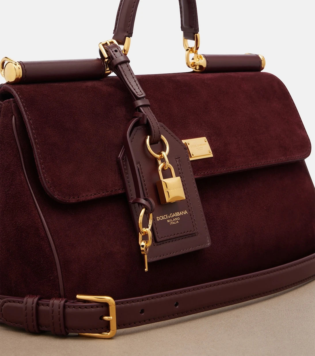 Dolce&Gabbana - Sicily Medium suede top-handle bag
