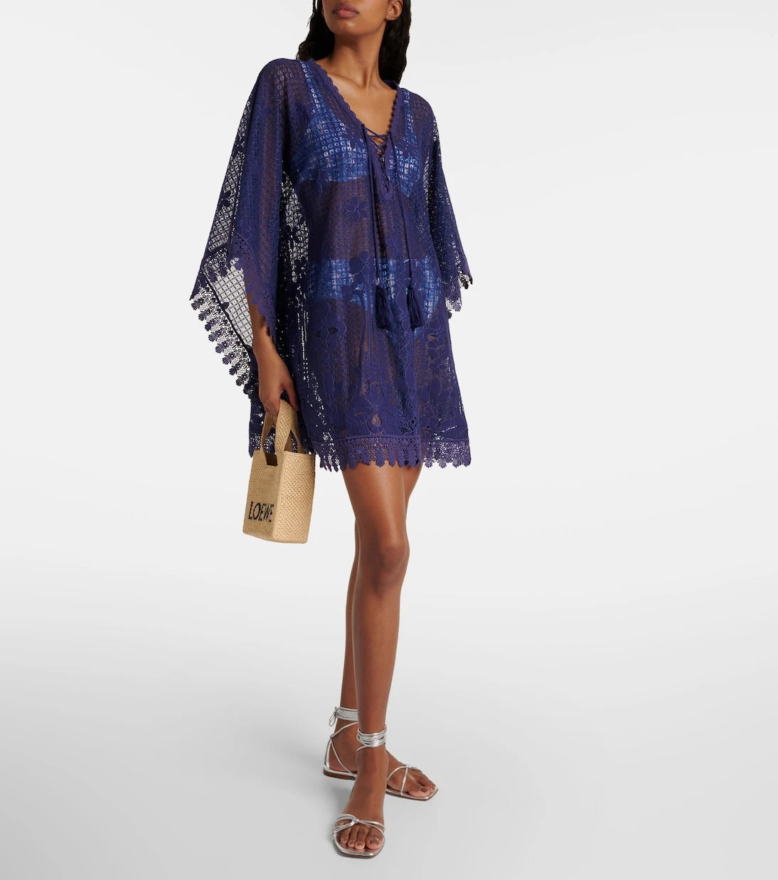 Melissa Odabash - Cindy embroidered cotton-blend kaftan