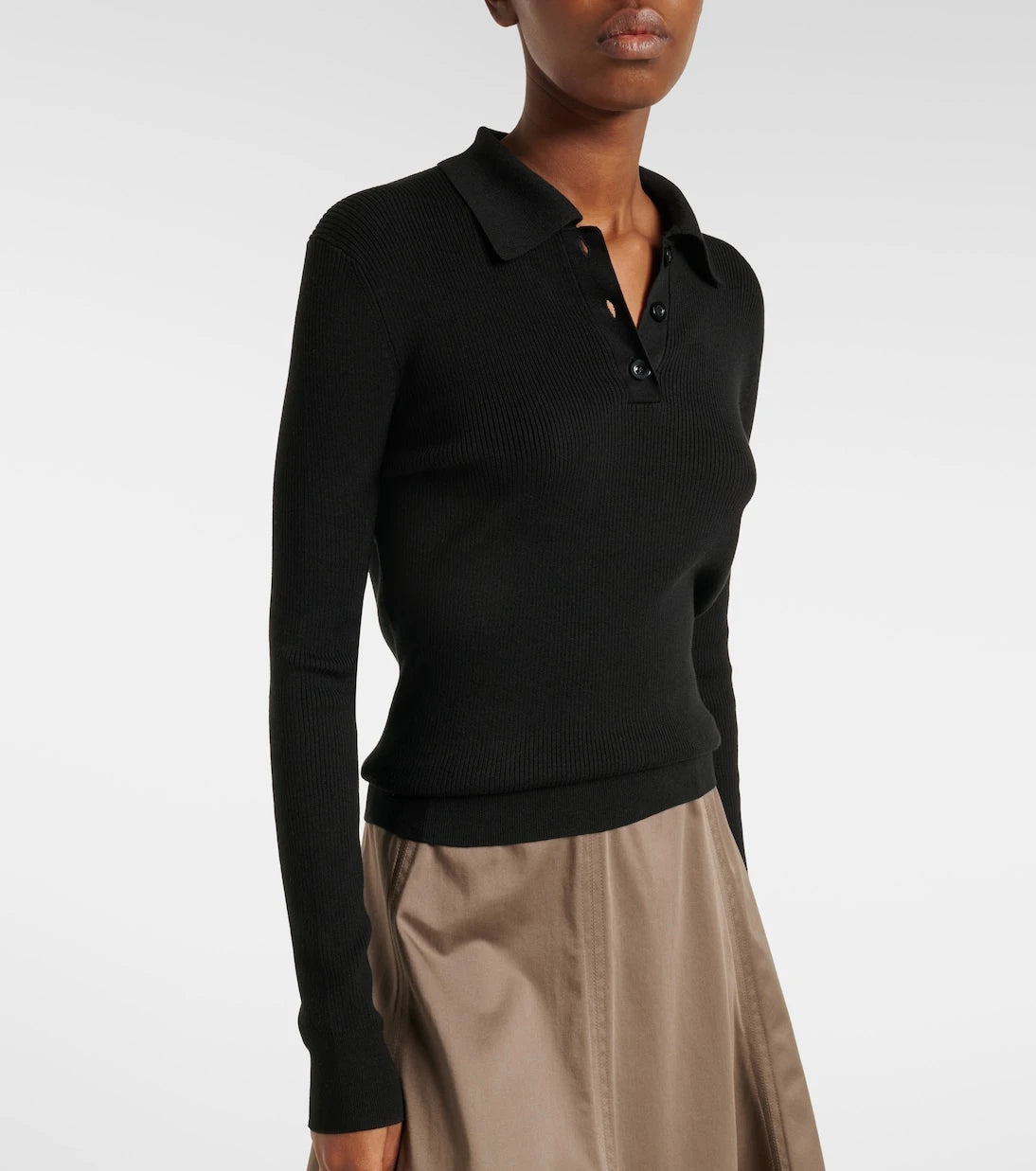 Róhe - Ribbed-knit polo shirt