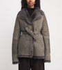 Arma Brown Suede-Shearling Louise Coat