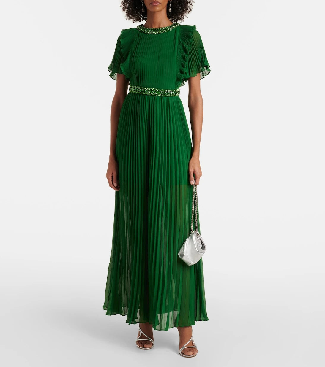 Self-Portrait - Crystal-embellished ruffled gown