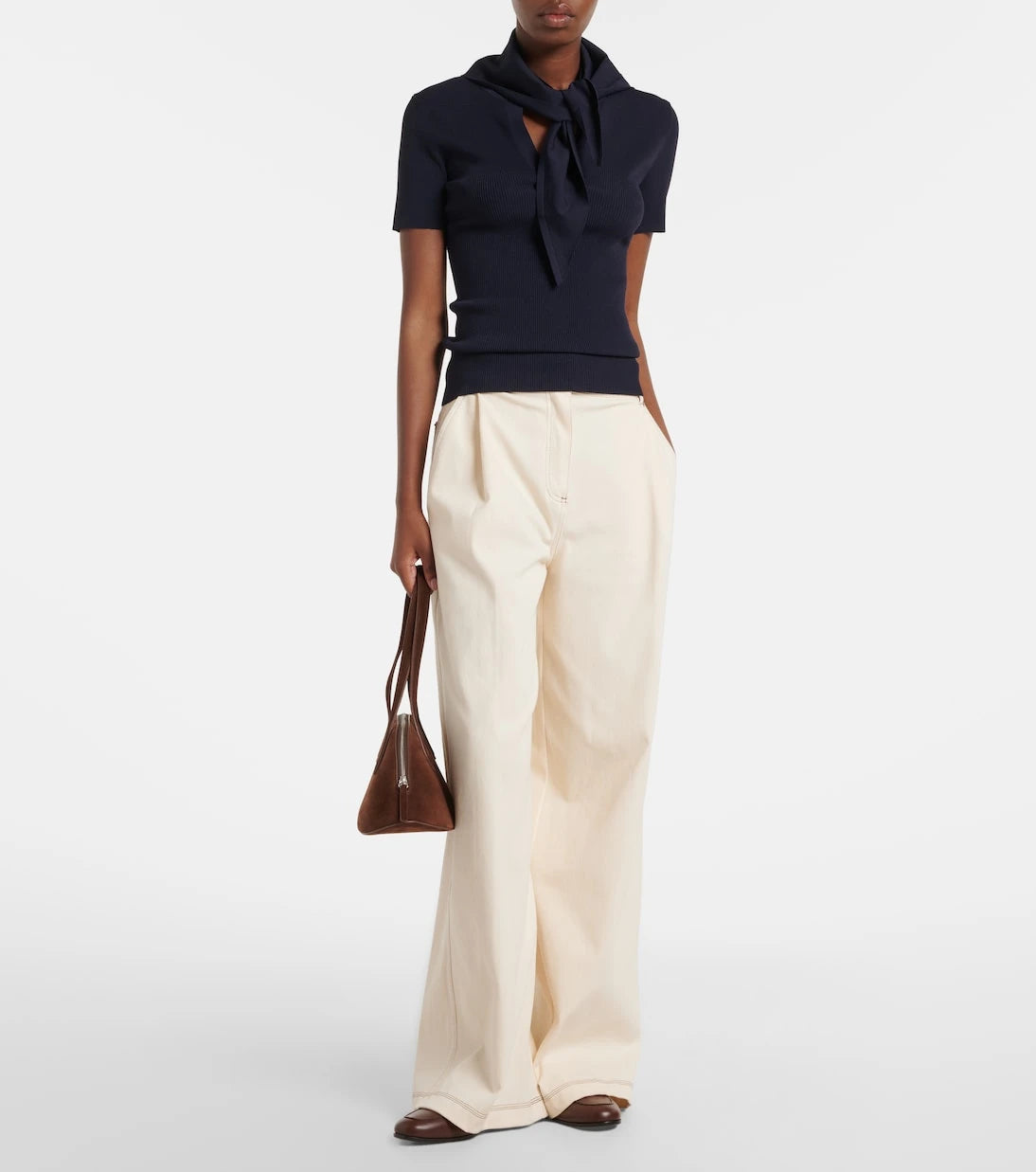 Max Mara - Scarf-detail knitted top