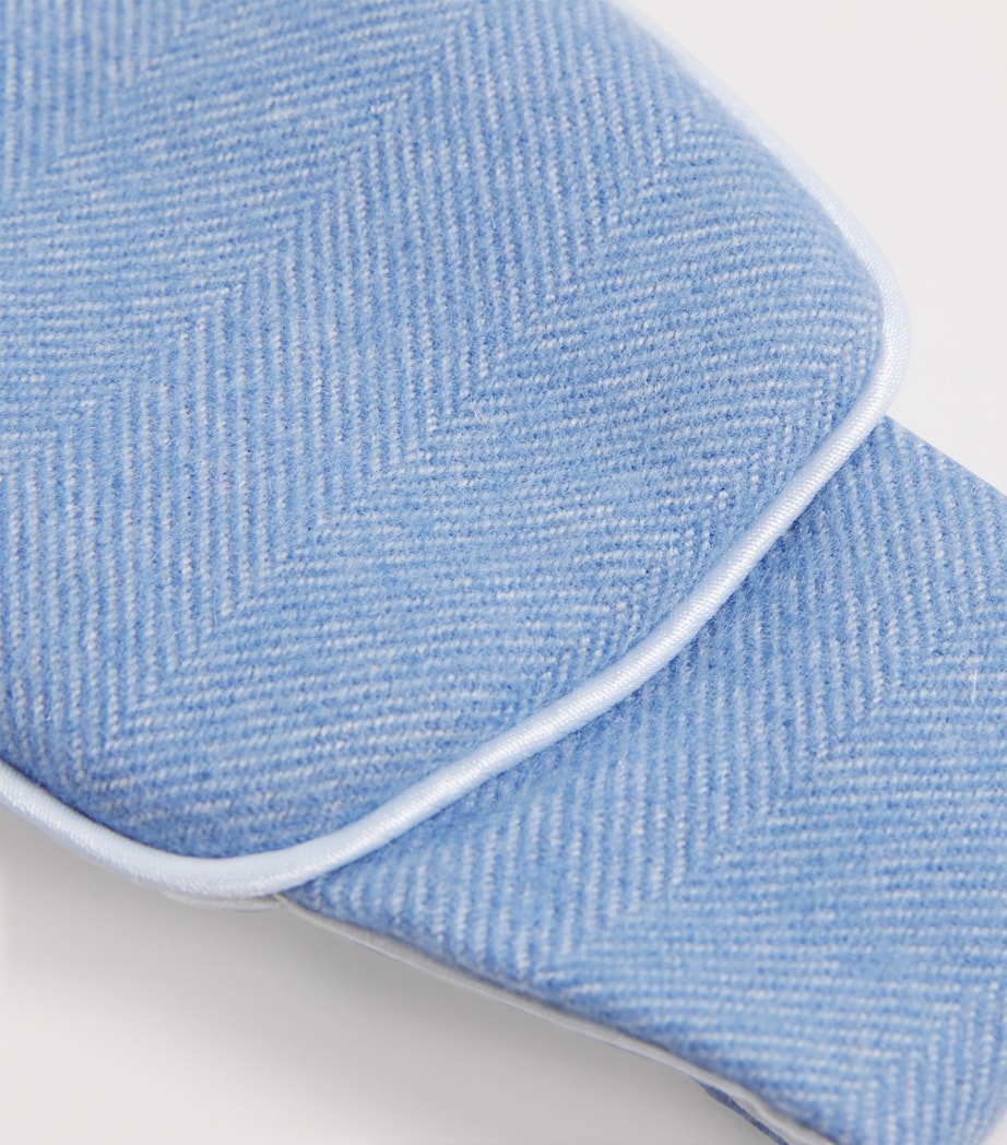 Merino Wool Herringbone Eye Mask BLUEBELL