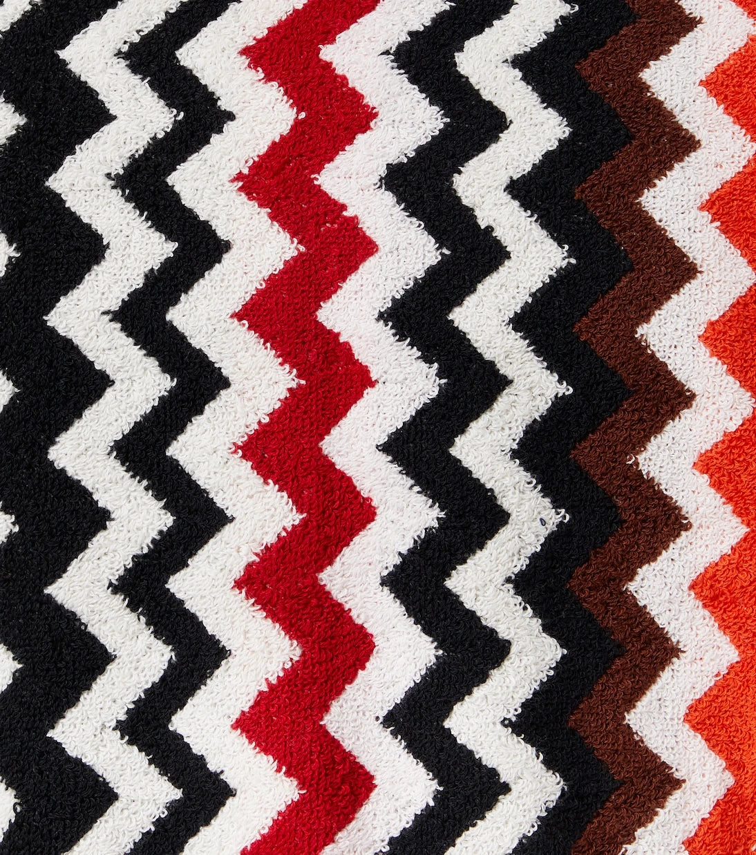 Missoni - روب حمام قطني تيري بغطاء للرأس بنقشة الزيكزاك