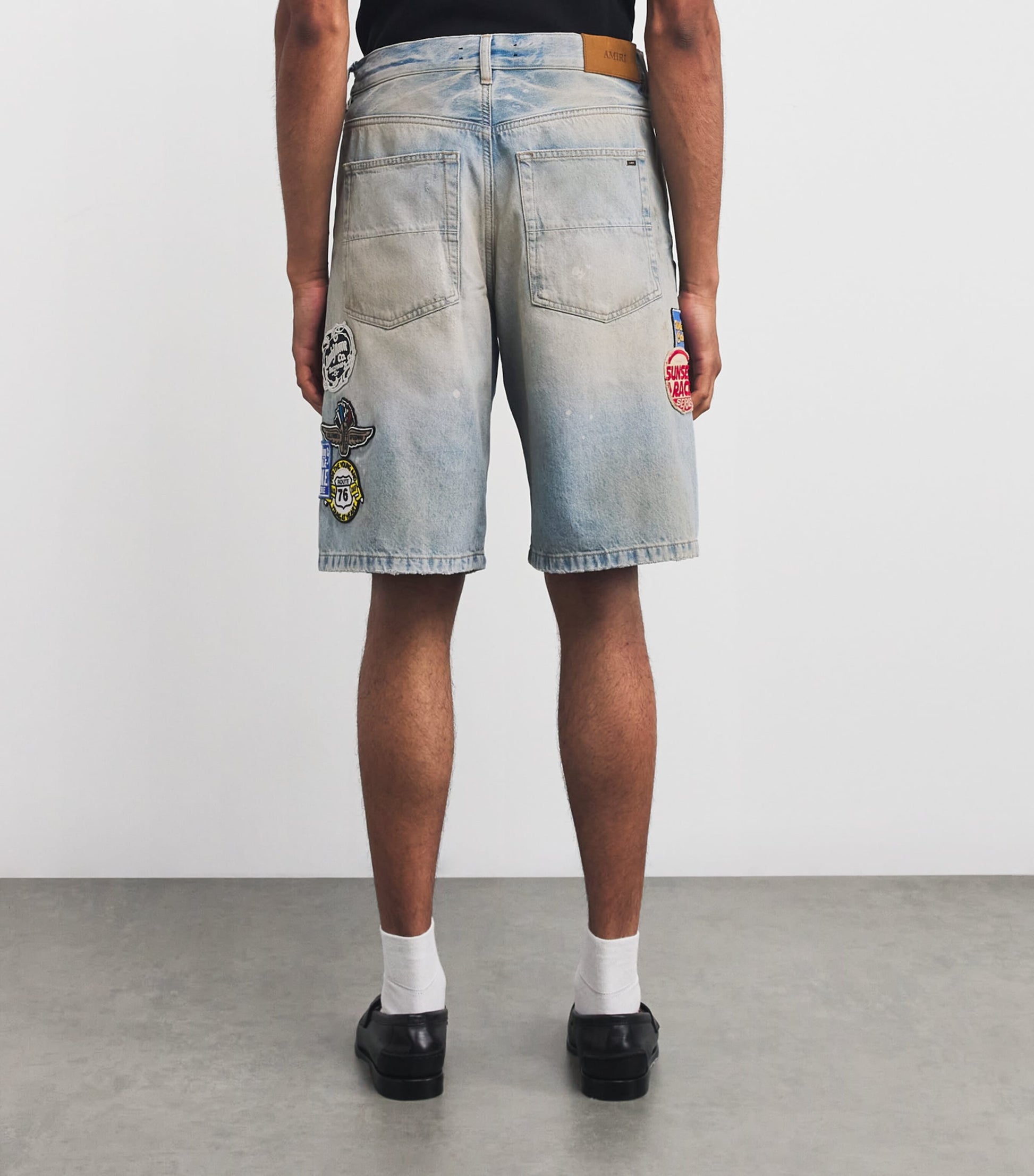 Station Patch Denim Shorts
