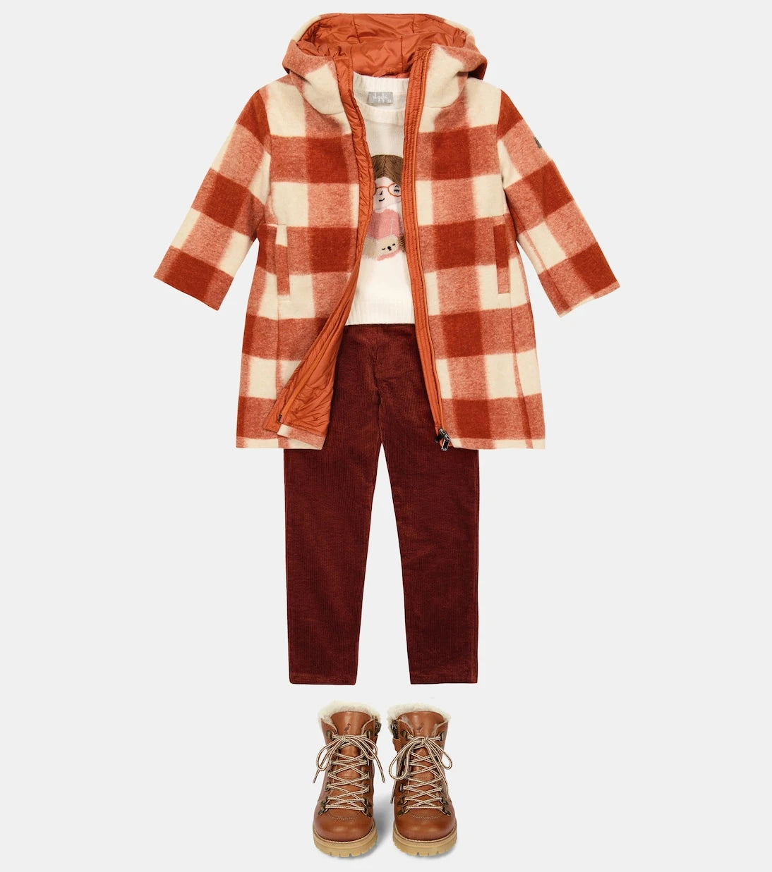 Il Gufo - Checked hooded parka