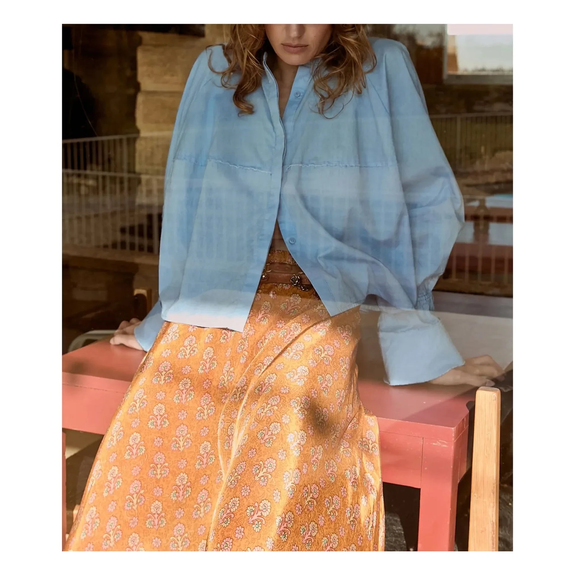Mes Demoiselles - Soon Cotton Poplin Blouse | Light blue