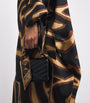 Brown Silk Labirinto Print Maxi Kaftan Dress