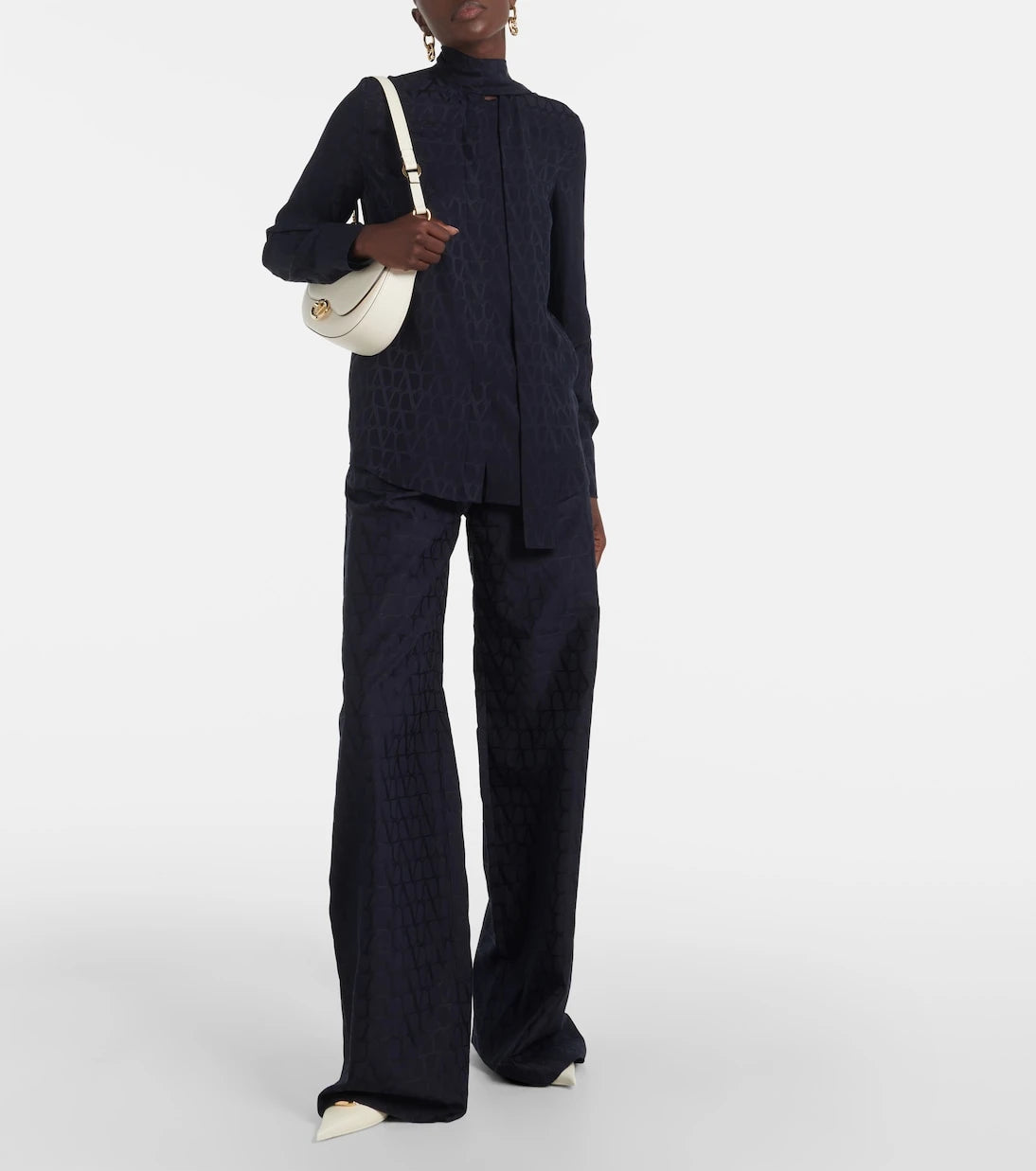 Valentino - Cotton poplin wide-leg pants