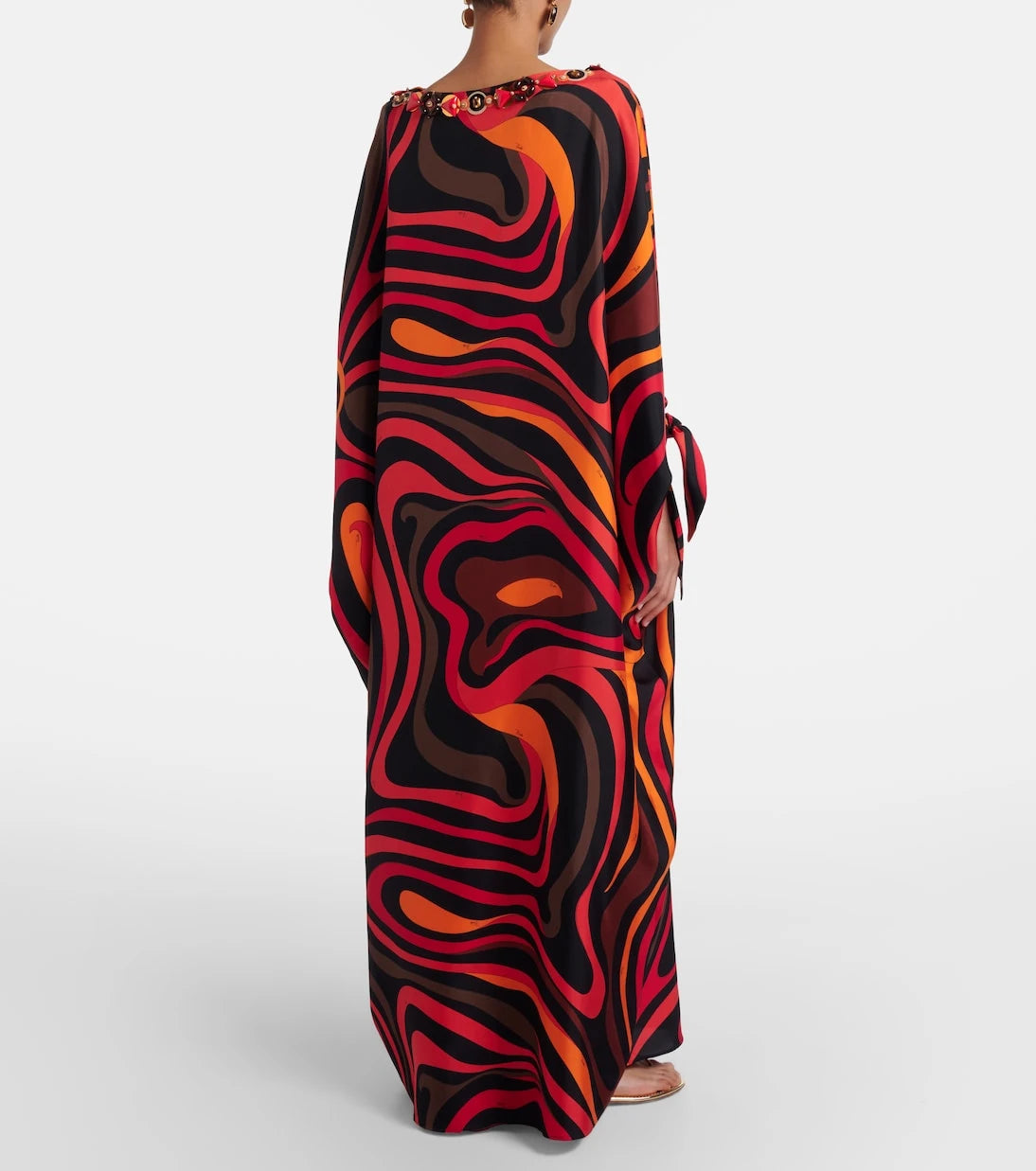 Pucci - Marmo embellished silk twill kaftan