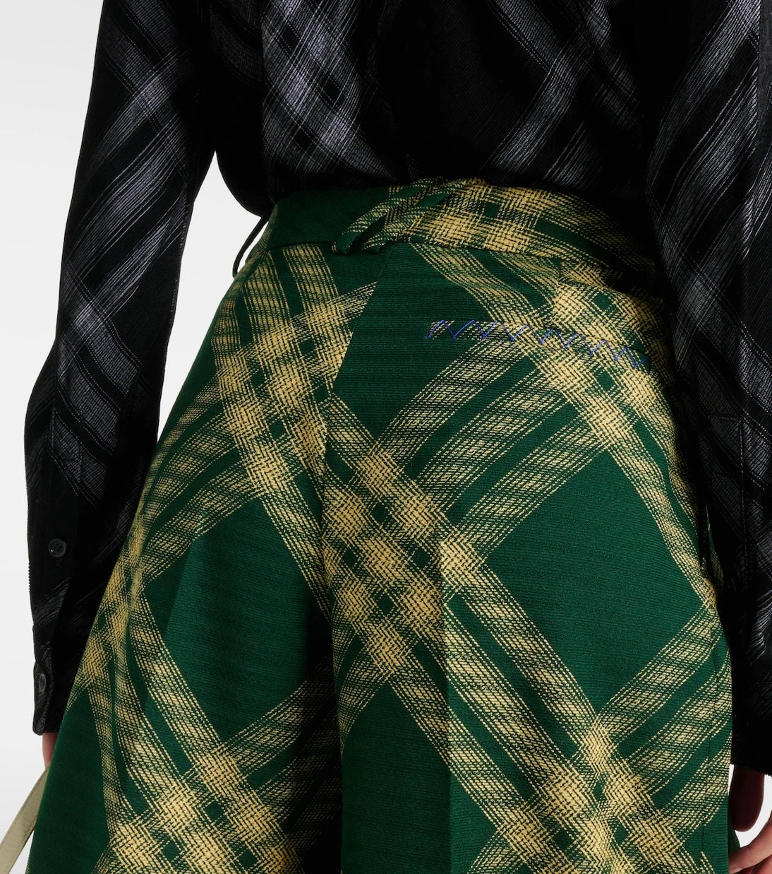 Burberry - Checked wool twill wide-leg pants
