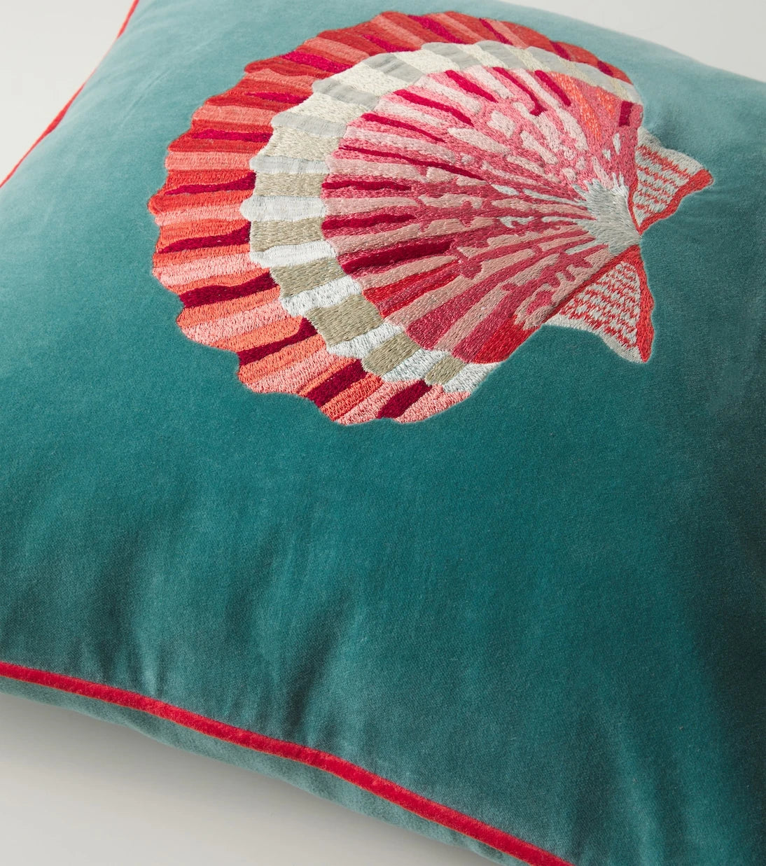 Les-Ottomans - Embroidered cotton velvet cushion