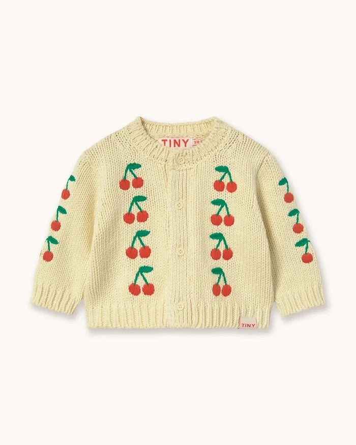 Бебешка памучна жилетка Tinycottons MINI CHERRIES KNITTED BABY CARDIGAN