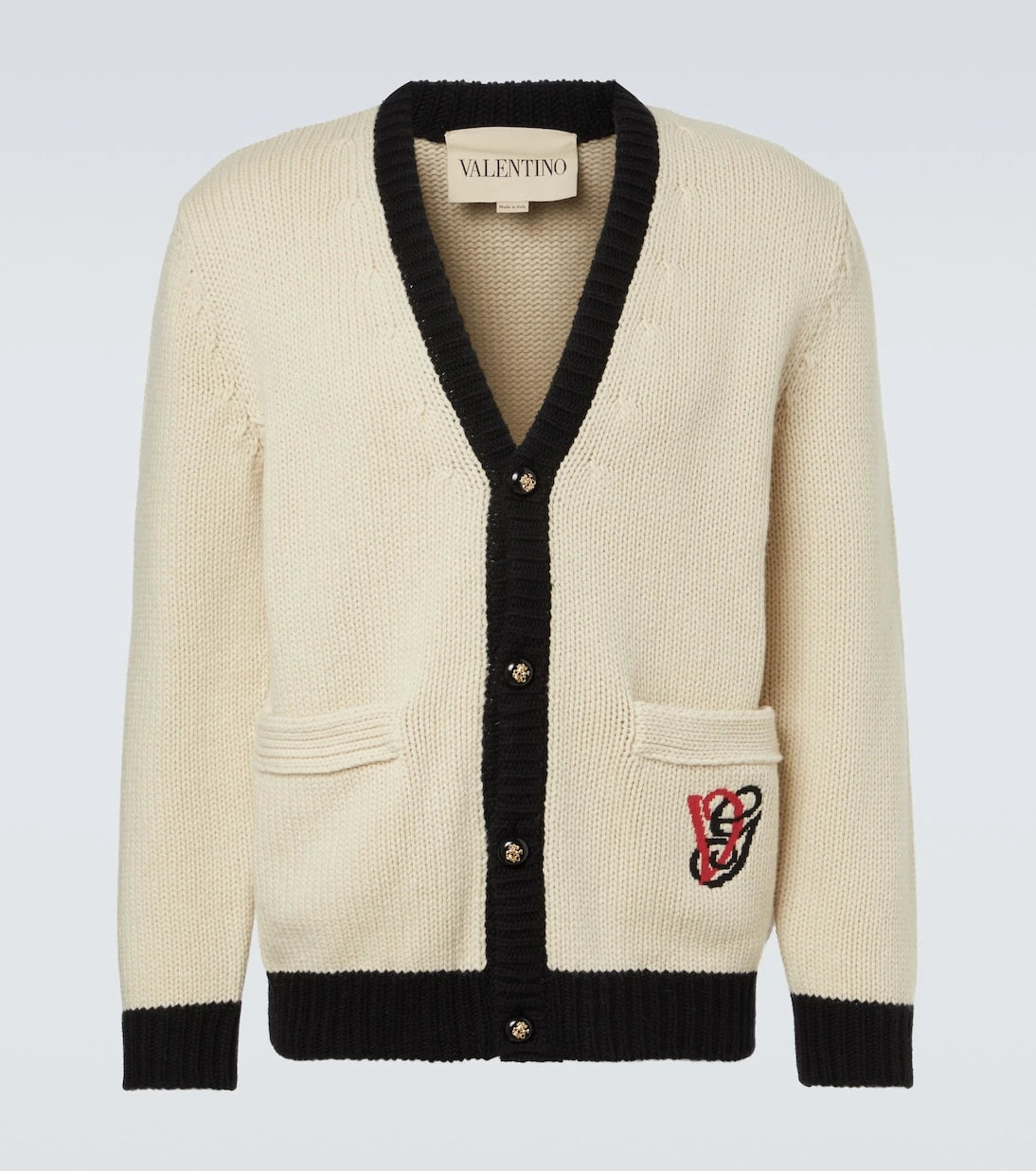 Valentino - Embroidered virgin wool cardigan