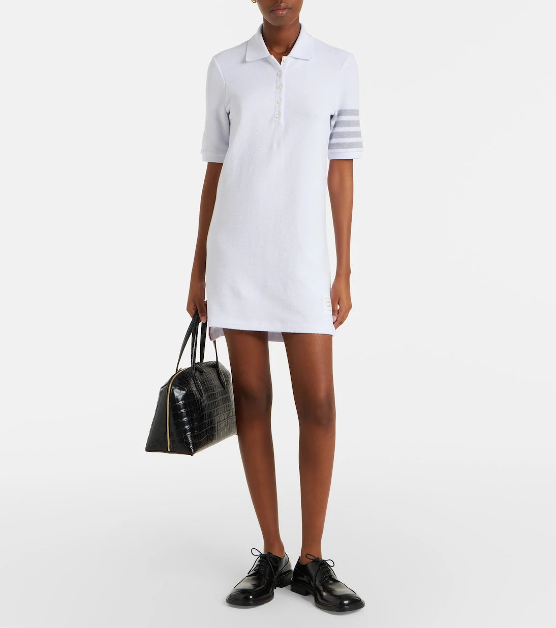 Thom Browne - 4-Bar cotton piqué polo dress