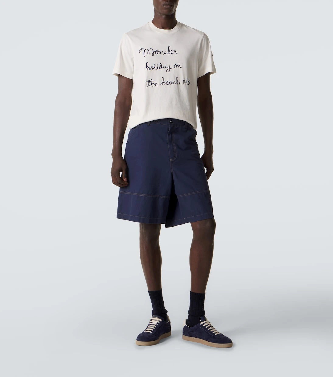Moncler - Embroidered cotton jersey T-shirt