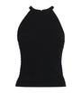Alice+Olivia Black Heidi Pointelle Tank Top
