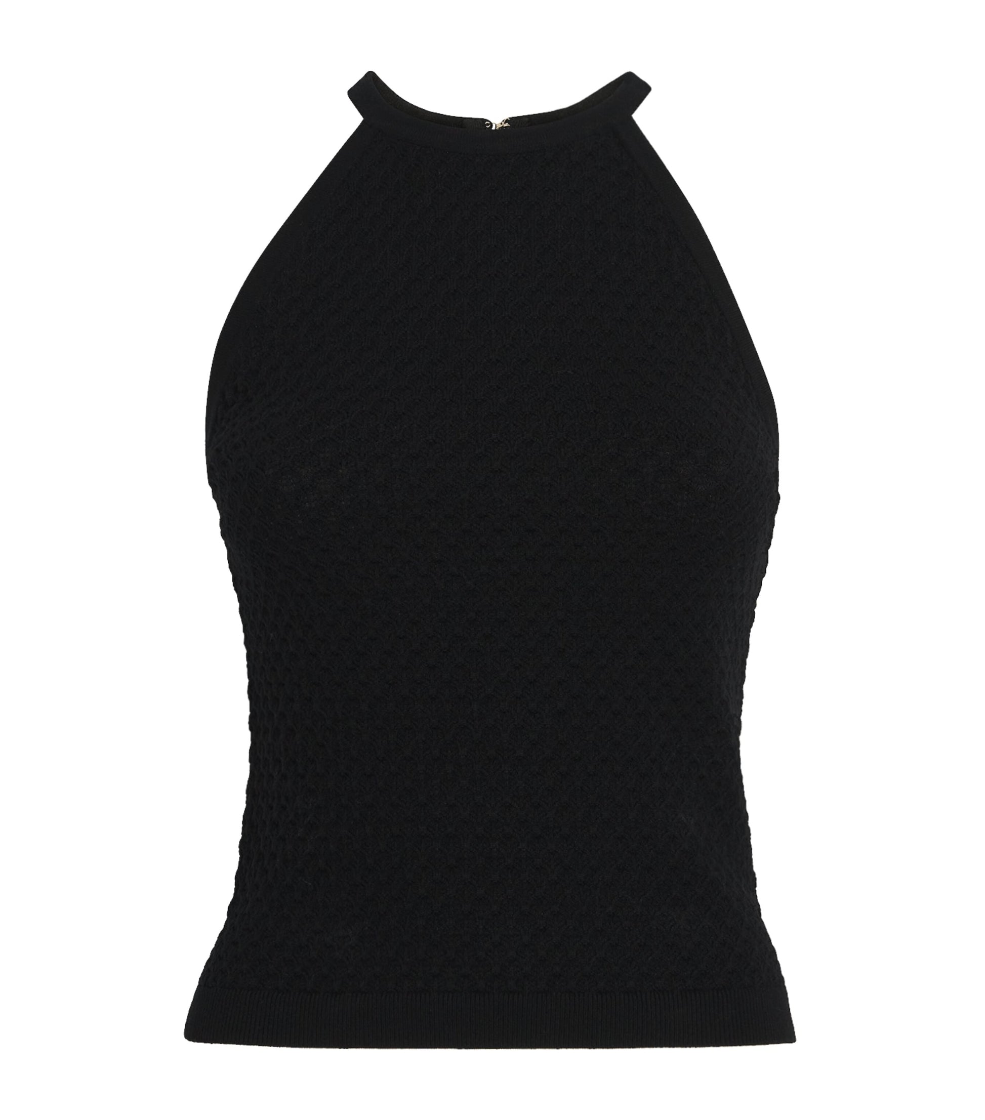 Alice+Olivia Black Heidi Pointelle Tank Top