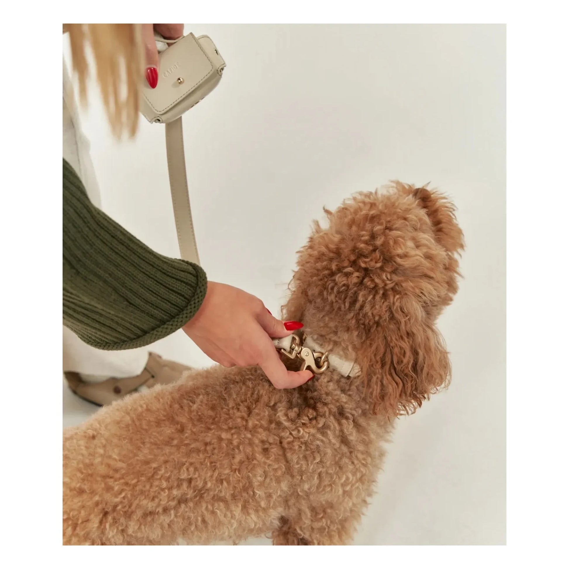 Cafide - 3 position dog leash in vegan leather | Beige