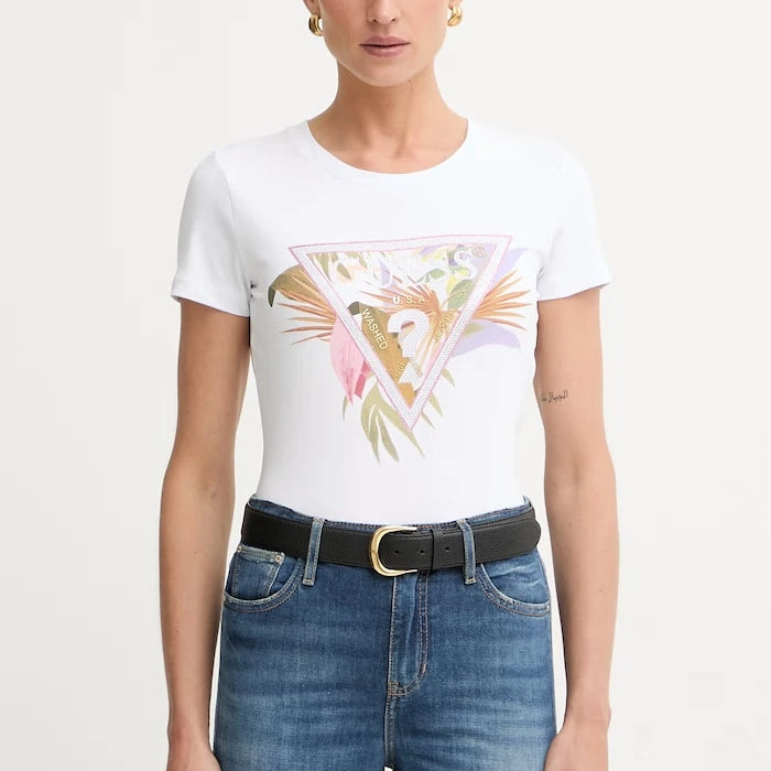Guess Kadın Pamuk ve Elastan Tişört PALM