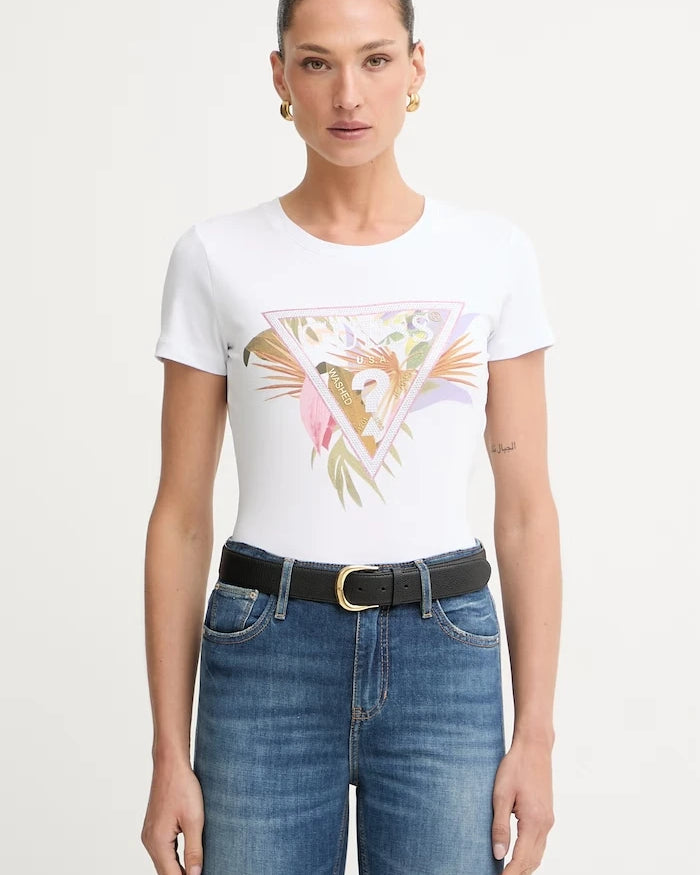 Guess Kadın Pamuk ve Elastan Tişört PALM