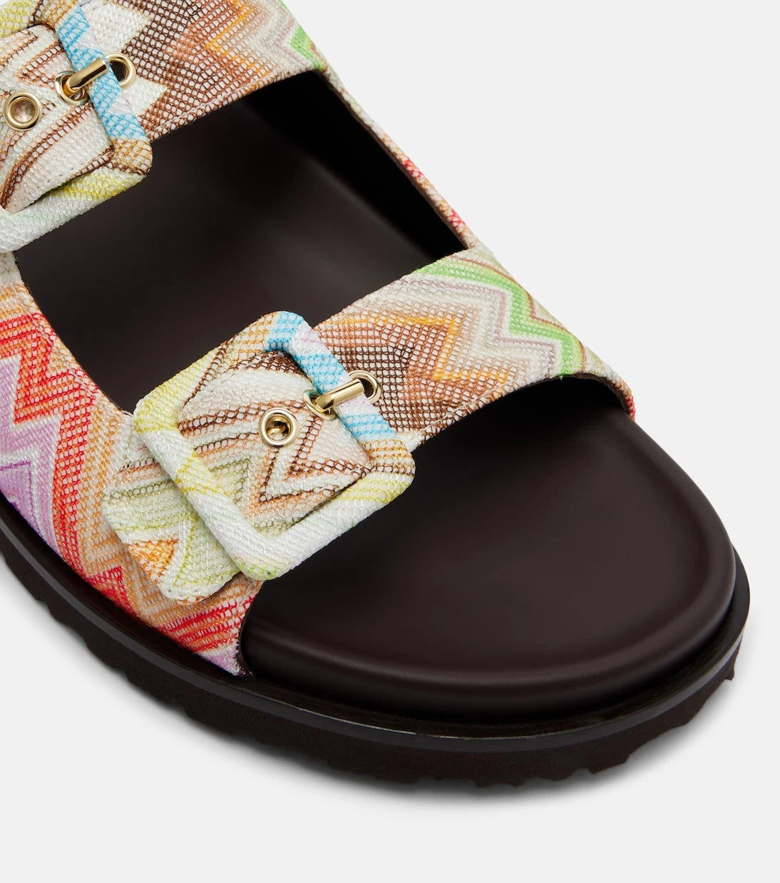 Missoni - صندل ميا زيجزاج ذو الكعب العالي والحزام الخلفي