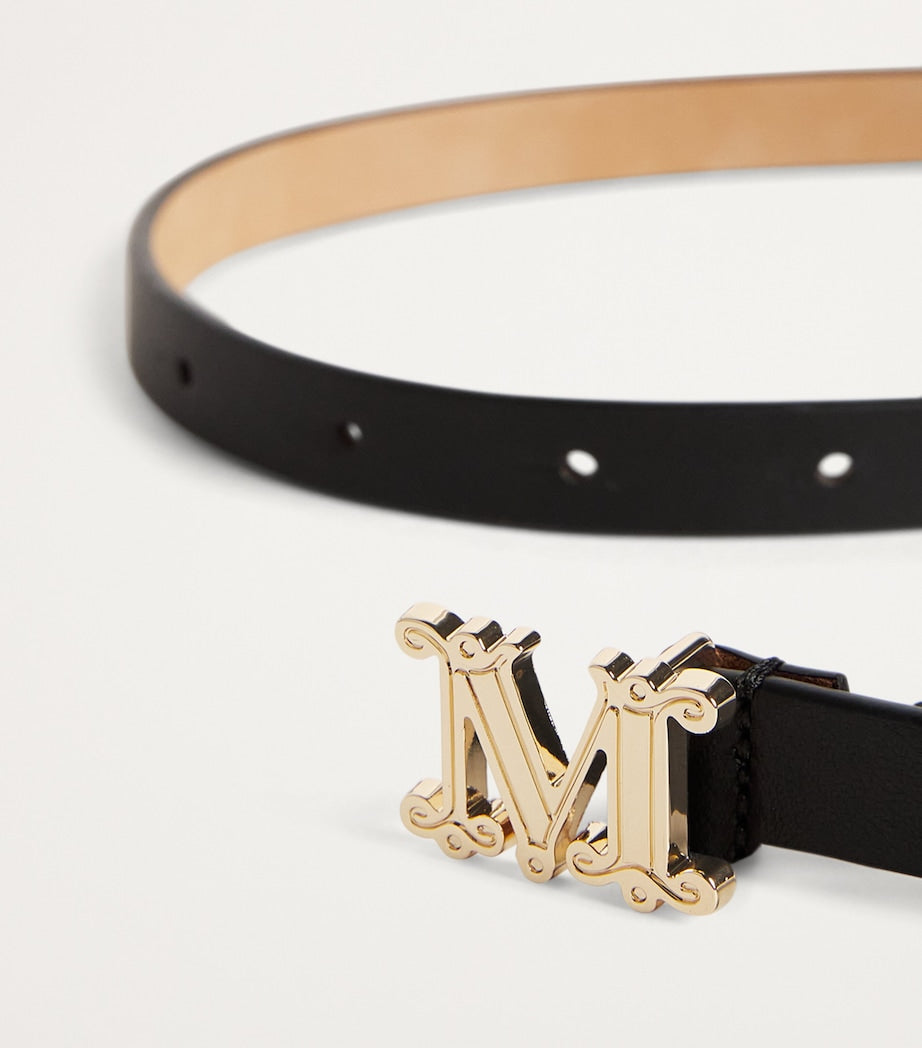 Black Leather Monogram Belt