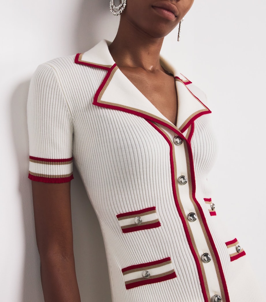 Virgin Wool Mini Shirt Dress 9054 WHITE