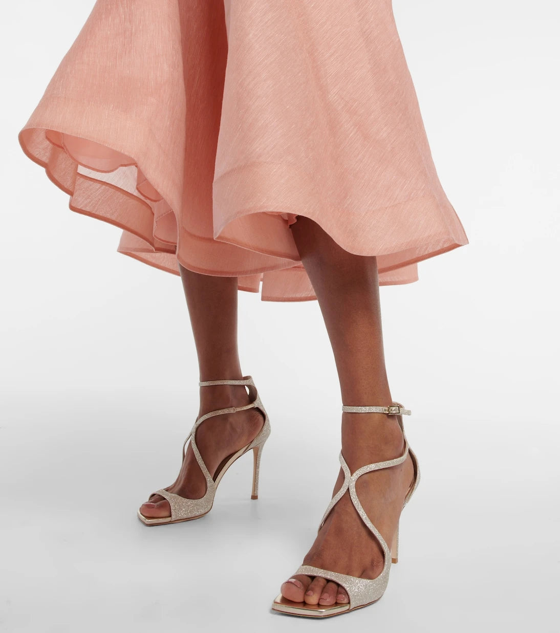 Jimmy Choo - Azia 95 glitter-embellished sandals