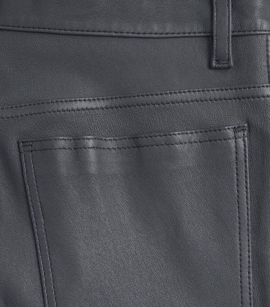 Grey Lambskin Duke Slim Trousers