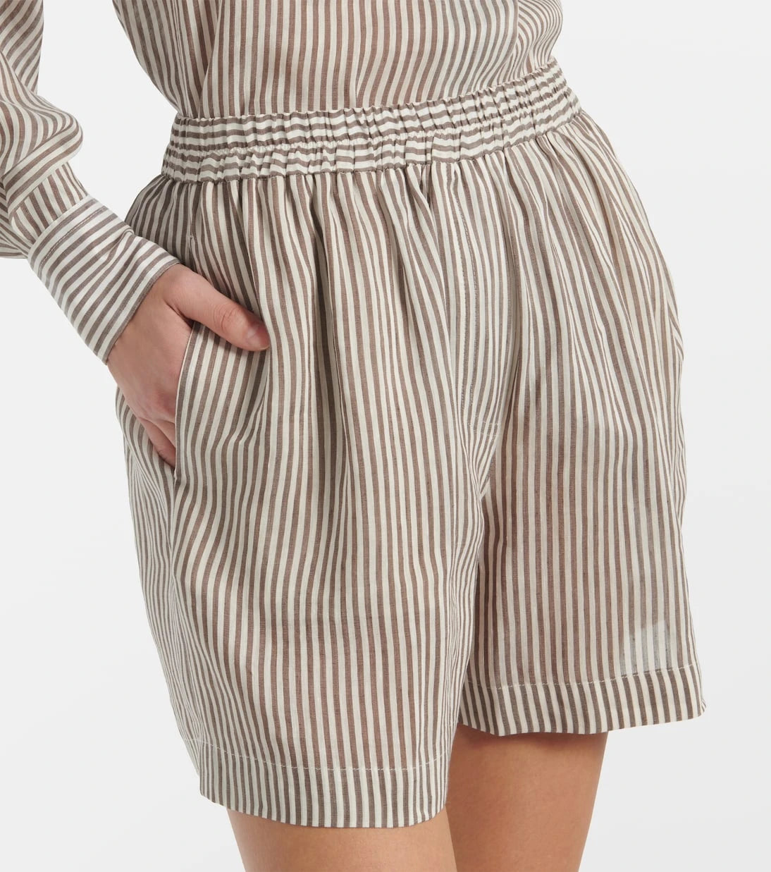Brunello Cucinelli - Linen and silk Bermuda short