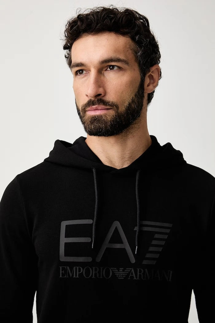 EA7 Emporio Armani erkek pamuklu kapüşonlu sweatshirt