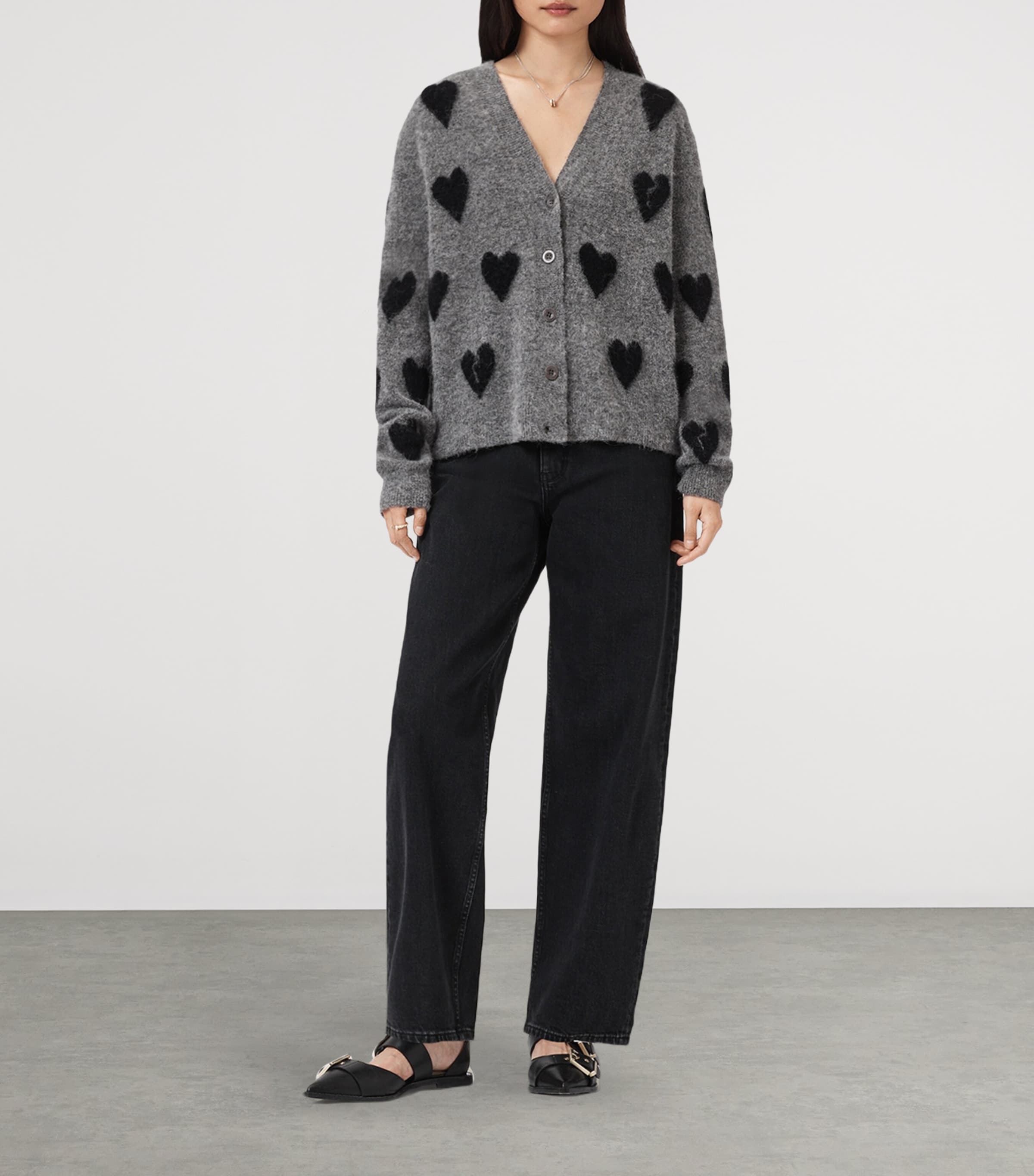 Amora Knit Cardigan GREY/BLACK