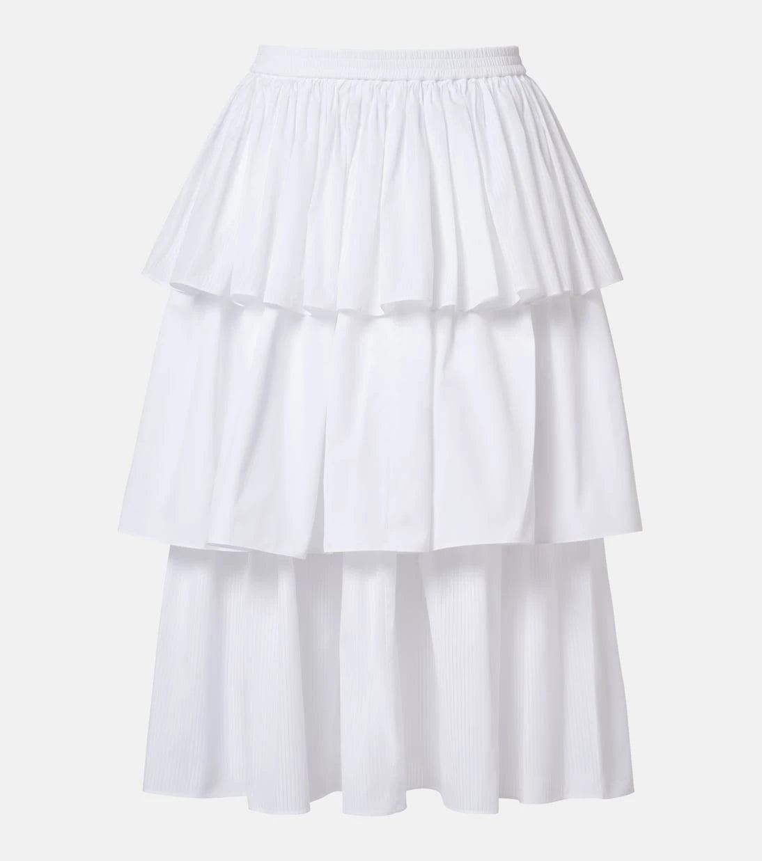 Alaïa - Ruffled tiered cotton midi skirt