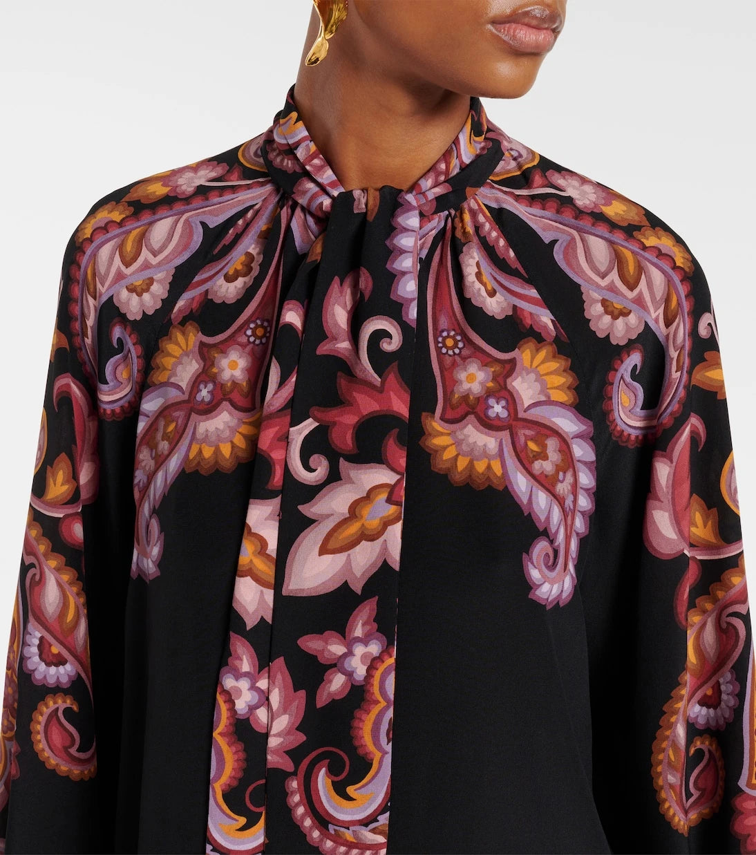 Etro - Paisley tie-neck silk blouse