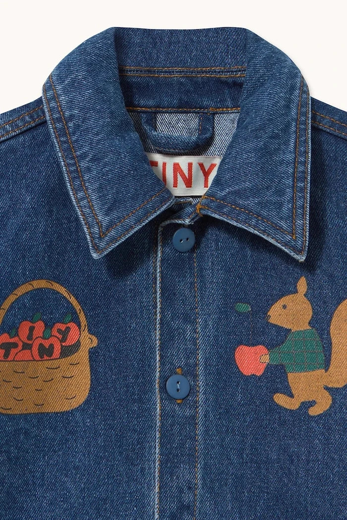 Pamuktan çocuk denim ceketi TINY APPLES JACKET