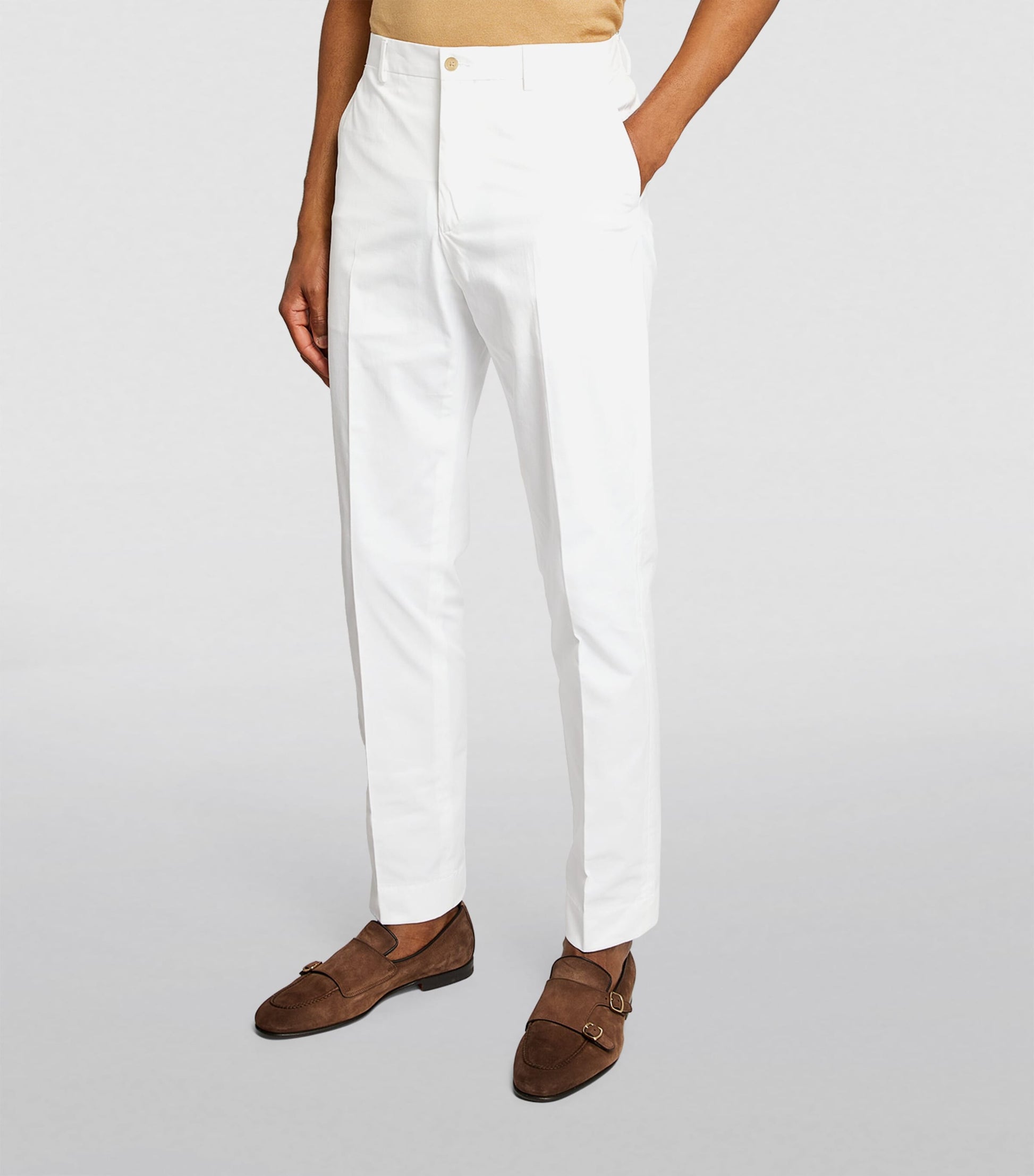 Cotton-Blend Straight Chinos