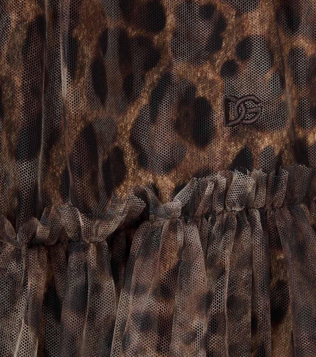 Dolce&Gabbana Kids - Leopard-print ruffled tulle dress