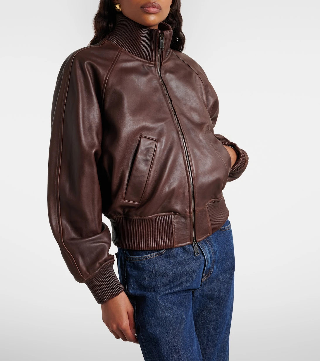 Polo Ralph Lauren - Cropped leather blouson jacket