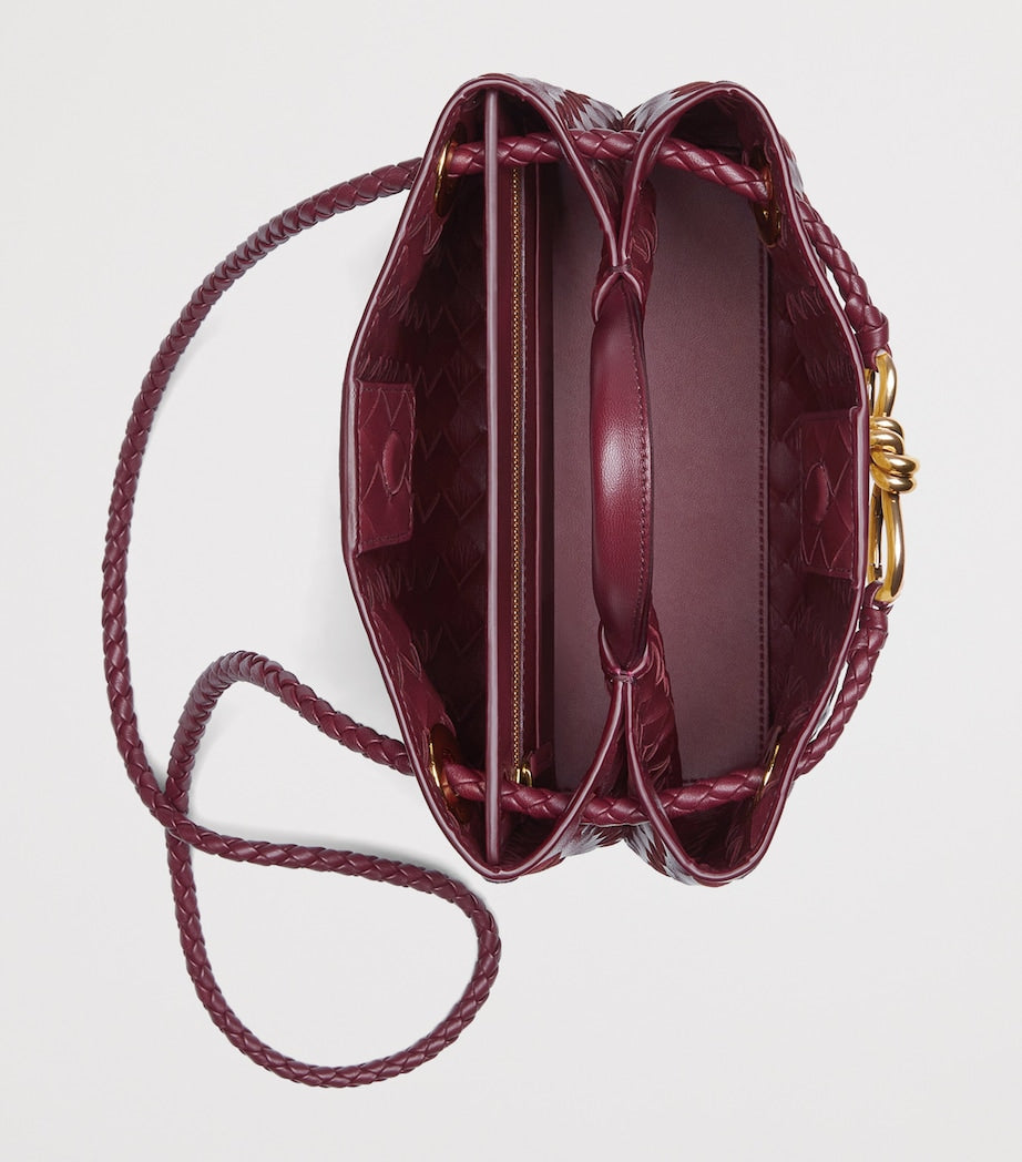 Grey Small Leather Andiamo Top-Handle Bag