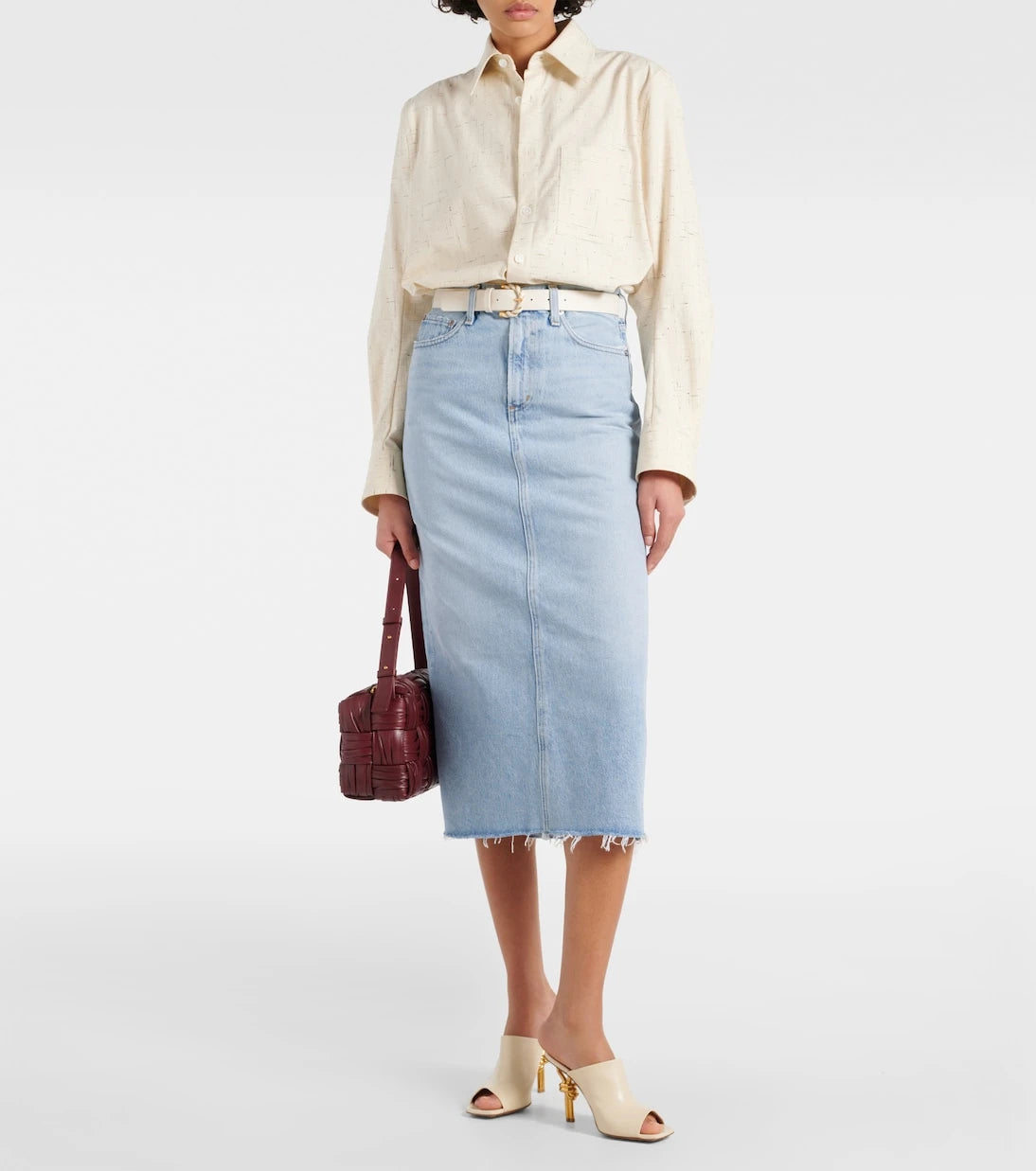 Agolde - Della denim midi skirt